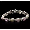 Image 1 : 14KT White Gold 6.67 ctw Multicolor Sapphire and Diamond Bracelet