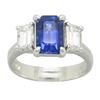 Image 1 : 2.32 ctw Sapphire and Diamond Ring - Platinum