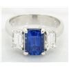 Image 4 : 2.32 ctw Sapphire and Diamond Ring - Platinum