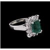 Image 1 : 2.77 ctw Emerald and Diamond Ring - 14KT White Gold