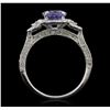 Image 3 : 14KT White Gold 1.51 ctw Tanzanite and Diamond Ring
