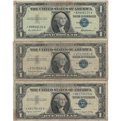 1957 $1 Star Note Silver Certificate Currency Lot of 3