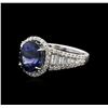 Image 1 : 14KT White Gold 3.68 ctw Tanzanite and Diamond Ring