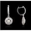 Image 2 : 14KT White Gold 1.67 ctw Diamond Earrings