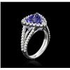 Image 3 : 14KT White Gold 5.22 ctw Tanzanite and Diamond Ring