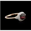 Image 1 : 14KT Rose Gold 0.90 ctw Tourmaline and Diamond Ring