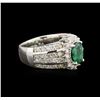 Image 1 : 14KT White Gold 1.41 ctw Emerald and Diamond Ring