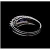 Image 3 : 1.20 ctw Sapphire and Diamond Ring - 14KT White Gold