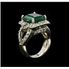 Image 3 : 14KT White Gold 6.63 ctw Emerald and Diamond Ring