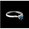 Image 2 : 14KT White Gold 0.60 ctw Round Cut Fancy Blue Diamond Solitaire Ring