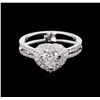 Image 2 : EGL INT Certified 1.01 ctw Diamond Ring - 18KT White Gold