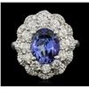 Image 2 : 14KT White Gold 3.15 ctw Tanzanite and Diamond Ring