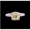 Image 2 : 1.15 ctw Yellow Diamond Ring - 14KT White Gold