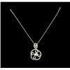 Image 1 : 0.79 ctw Diamond and Pearl Pendant With Chain - 14KT White Gold