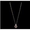 Image 2 : 14KT Yellow Gold 3.34 ctw Ruby and Diamond Pendant with Chain
