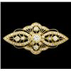 Image 1 : 1.40 ctw Diamond Pin - 18KT Yellow Gold