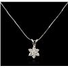 Image 1 : 14KT White Gold 0.80 ctw Diamond Pendant With Chain