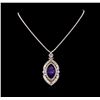 Image 1 : 18KT White Gold 33.29 ctw Tanzanite and Diamond Necklace