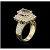 Image 3 : 14KT Yellow Gold 3.06 ctw Morganite and Diamond Ring