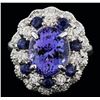 Image 1 : 14KT White Gold 3.90 ctw Tanzanite, Sapphire and Diamond Ring