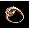 Image 3 : 3.30 ctw Aquamarine and Diamond Ring - 14KT Rose Gold