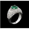 Image 3 : 14KT White Gold 2.50 ctw Emerald and Diamond Ring