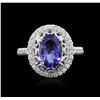 Image 2 : 14KT White Gold 1.90 ctw Tanzanite and Diamond Ring