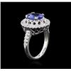 Image 3 : 14KT White Gold 1.90 ctw Tanzanite and Diamond Ring