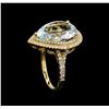 Image 4 : 7.05 ctw Aquamarine and Diamond Ring - 14KT Yellow Gold