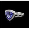 Image 1 : 14KT White Gold 2.21 ctw Tanzanite and Diamond Ring