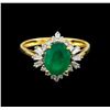 Image 2 : 2.18 ctw Emerald and Diamond Ring - 14KT Yellow Gold