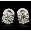 Image 1 : 14KT White Gold 1.23 ctw Diamond Solitaire Earrings