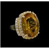Image 1 : 14KT Yellow Gold 11.17 ctw Citrine and Diamond Ring