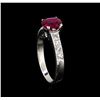 Image 4 : 1.20 ctw Ruby and Diamond Ring - 14KT White Gold