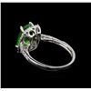 Image 3 : 2.30 ctw Tsavorite and Diamond Ring - Platinum