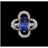 Image 2 : 14KT White Gold 5.81 ctw Tanzanite and Diamond Ring
