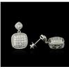 Image 2 : 14KT White Gold 0.73 ctw Diamond Earrings