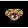 Image 2 : 2.79 ctw Morganite, Sapphire and Diamond Ring - 14KT Yellow Gold