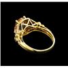 Image 3 : 2.79 ctw Morganite, Sapphire and Diamond Ring - 14KT Yellow Gold