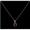Image 2 : 6.01 ctw Ruby and Diamond Pendant With Chain - 14KT Two-Tone Gold