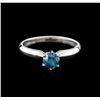 Image 1 : 14KT White Gold 0.68 ctw Round Cut Fancy Blue Diamond Solitaire Ring