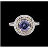 Image 2 : 1.75 ctw Tanzanite and Diamond Ring - 14KT Two-Tone Gold