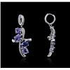 Image 2 : 14KT White Gold 11.81 ctw Tanzanite and Diamond Earrings