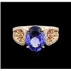 Image 1 : 14KT Rose Gold 3.82 ctw Tanzanite and Diamond Ring