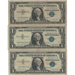 1957 $1 Star Note Silver Certificate Currency Lot of 3