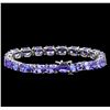 Image 2 : 26.68 ctw Tanzanite Bracelet - 14KT White Gold
