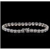 Image 2 : 18KT White Gold 9.66 ctw Diamond Tennis Bracelet