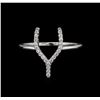Image 2 : 0.10 ctw Diamond Wish Bone Ring - 14KT White Gold