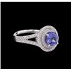 Image 1 : 14KT White Gold 1.43 ctw Tanzanite and Diamond Ring