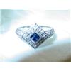 Image 1 : 18K White gold Sapphire/Diamond Ring 
